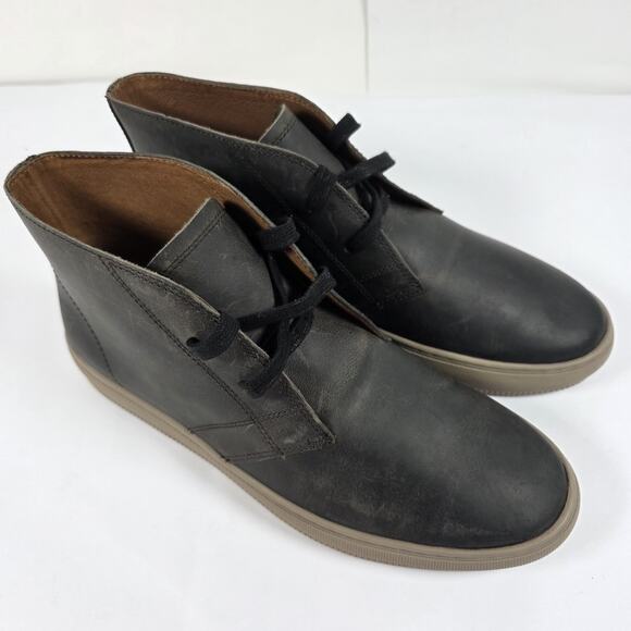 Frye Astor Chukka Boots 8.5 Black Leather High Top Business Casual Sneakers - Picture 9 of 10